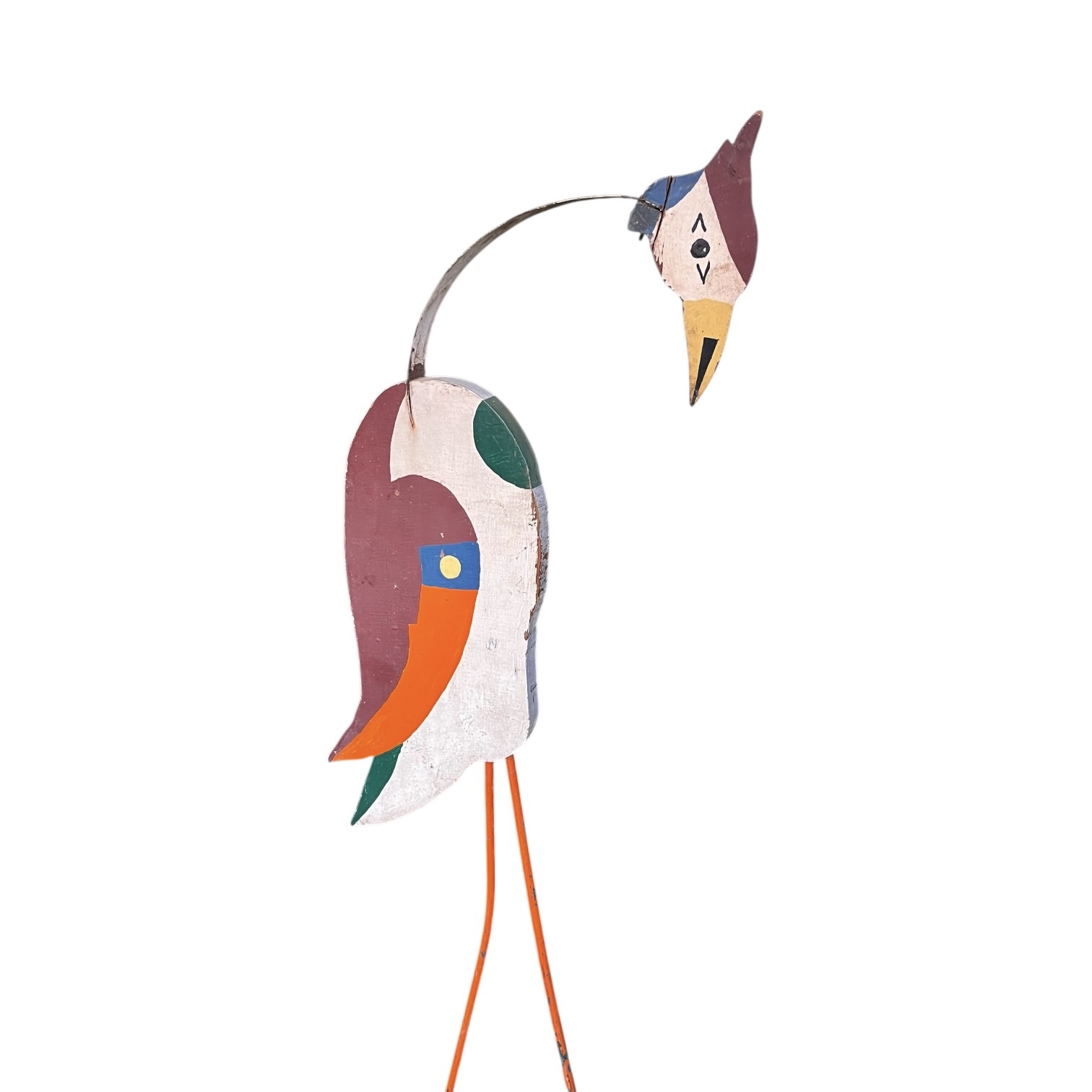 Folk art bird sculpture